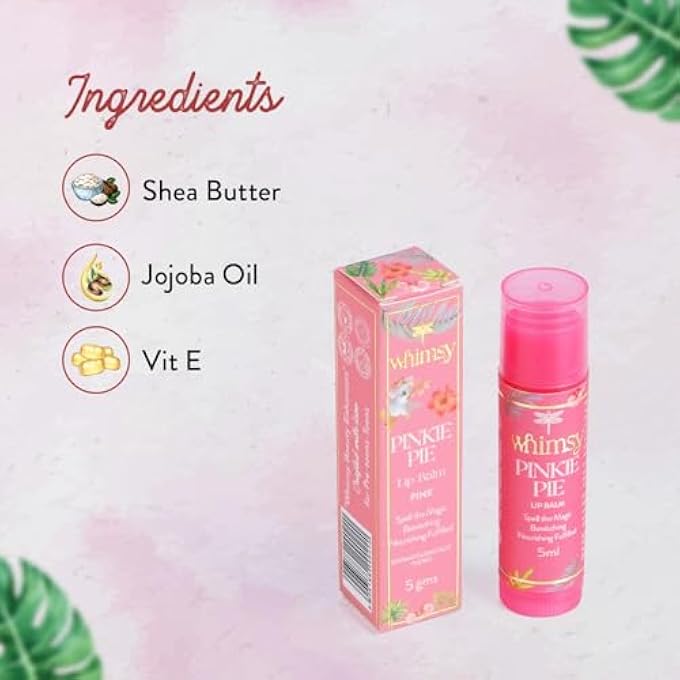 Whimsy NATURAL, ORGANIC TINTED LIP BALM FOR FOR KIDS|LIP BALM FOR DRY & CHAPPED LIPS|HYDRATED AND NOURISHING LIPS|ALL SKIN TYPE|INTENSE CARE|LIP BALM FOR SOFT, SMOOTH, MOISTURISED LIPS (PINKY PIE) - Image 3